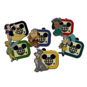2025 WDW Hidden Mickey WAVE B Disney RETRO D LOGO - COMPLETE 6 PIN SET W/Chaser